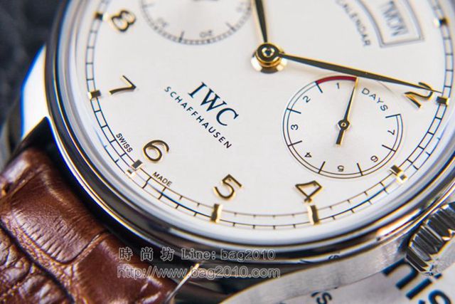 IWC手錶 V2升級版 萬國lW52850 葡萄牙萬年曆腕表系列 萬國表高端機械男表  hds1432
